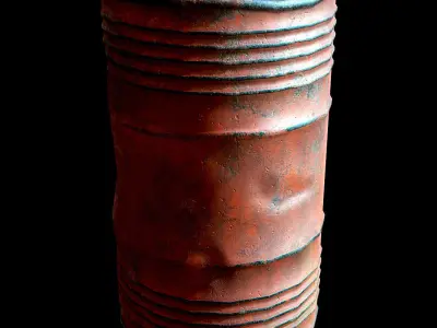 Game-Ready Barrel rusty can Low-poly 3D model