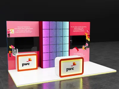 booth 6x3 open 3 side  3D model