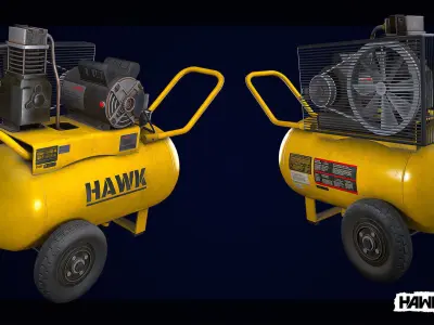 Tool - Compressor Low-poly 3D model