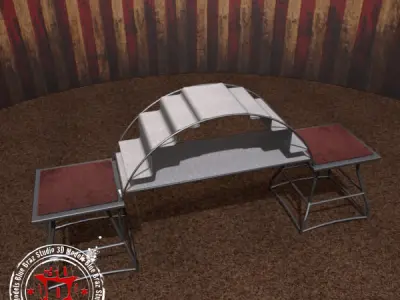 Lions circus metal podium 3D model