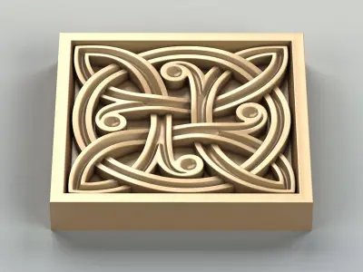 Square rosette 017 Celtic 3D model