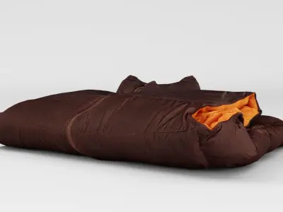 Brown down casual winter sleeveless jacket generic folded  3D model