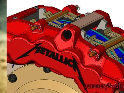 Brake caliper with 8 pots 3D model