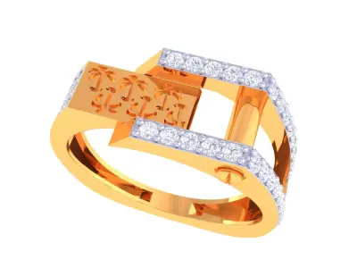Mens gemstone diamond men Ring with details images 06 3D print model