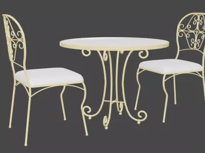Table Chair Set Free 3D model Free 3D model