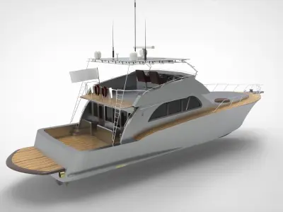 Luxury Yacht 72ft 3D model