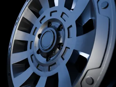 Awesome Rim and Tire 09 Low-poly 3D model