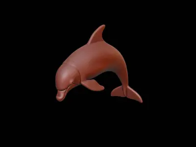 Dolphin Animal Sculpture 3D print model buy