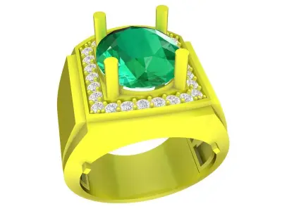 A7613 Diamond Korean Style Men Ring 3D Model 3D print model