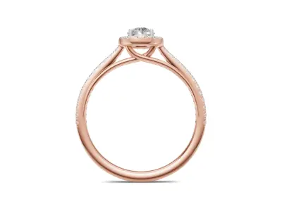 Engagement Ring for Women with Pointer Diamond 3D print model