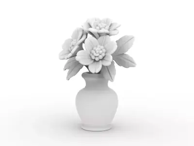 Flowers in Vase 3D Printable 3D print model