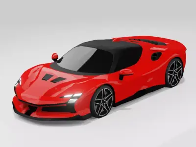 Ferrari SF90 XX Low-poly 3D model