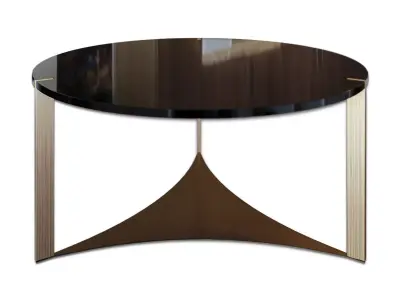 Coffee table round black  3D model