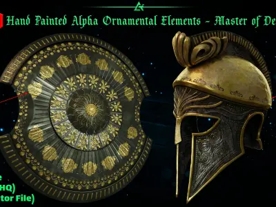 4350 Hand Painted Alpha Ornamental Elements - Vol 6 Texture