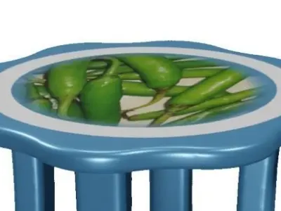 Astonishing Round Flower Table 3D model