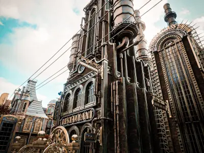 STEAMPUNK INDUSTRIAL BUILDING 1 Low-poly 3D model