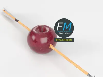 Arrow through apple 3D model