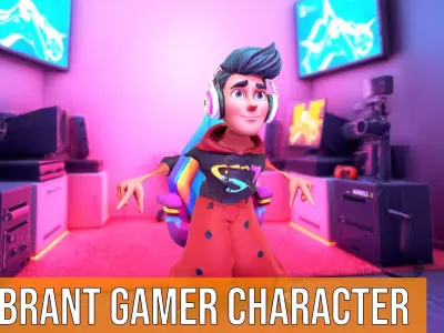 Vibrant Gamer Character model pack Low-poly 3D model