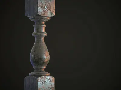 Baluster wooden column 3D model