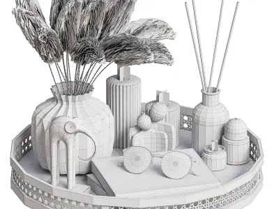 Decorative set-3 Low-poly 3D model