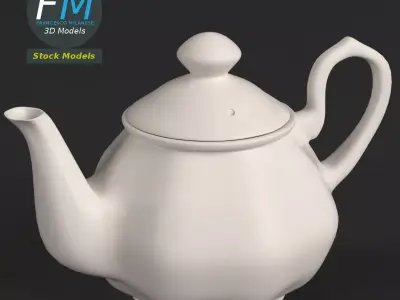 Porcelain teapot 2 3D model