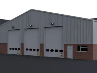 Warehouse 3d Low-poly 3D model