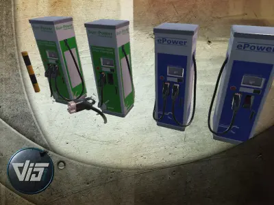 PBR E-Car Chargingstation 3D model