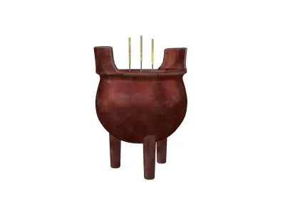 Cartoon Incense Burner v1 005 Low-poly 3D model