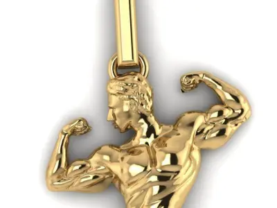 body builder pendant  3D print model