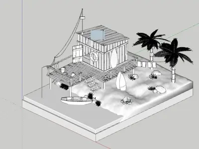 Mini Desert Island 3D model