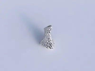 Vase puffy tappered triangle with dense organic lattice 2 3D print model