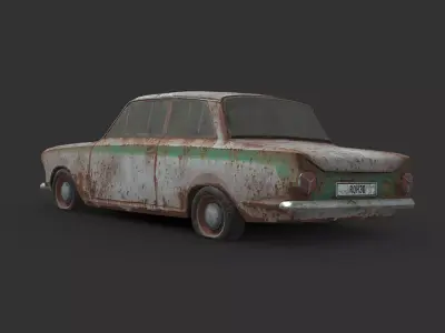 Abandoned Car - Ford Lotus Cortina Low-poly 3D model