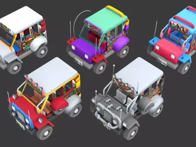 Stylized Vehicle Pack Low-poly 3D model