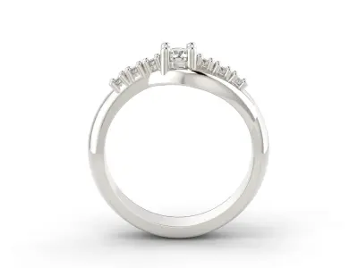 D-1062 diamond engagement ring gold 3D print model