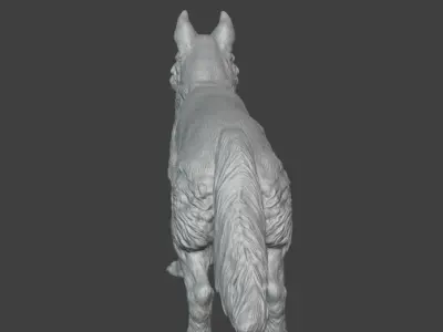 German Shepherd 3D Model Realistic Dog Figurine STL 3D model