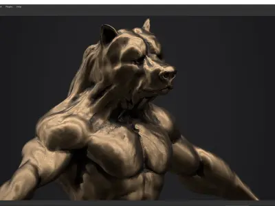 bear man low poly PBR Low-poly 3D model