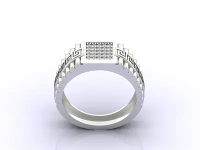 Print Ready STL 3DM  Gents Rings Diamond Men Ring  3D print model 108