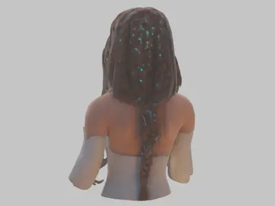 Cute Latina Female Woman Bust Low-poly 3D model