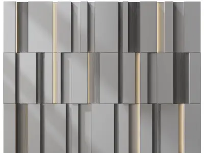 Wood Wall Panel Decor 87 3D model