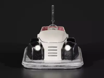 Retro Futuristic Bumper Car Low-poly 3D model