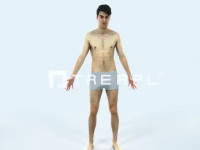 Prime H Beach Animated Rigged Sports Man Low-poly 3D model