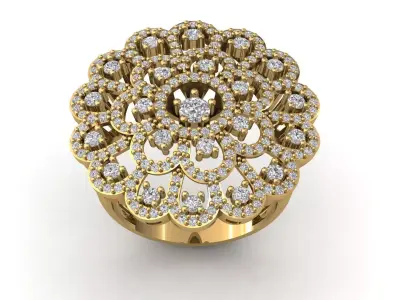 STL 3DM Print Ready Women Diamond Ring Lightweight Printable  3D print model 110