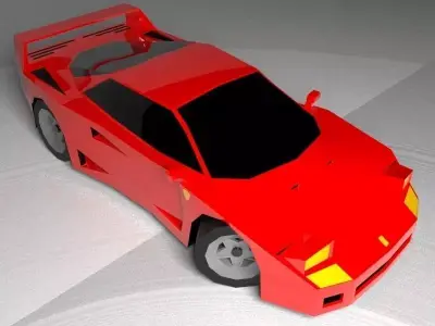 Ferrari F-40 Low-poly 3D model
