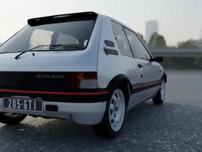 Peugeot 205 gti Low-poly 3D model