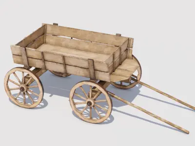 Carriage 02 Low-poly 3D model