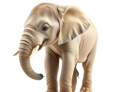 Playful Juvenile Elephant Model Pack Low-poly 3D model