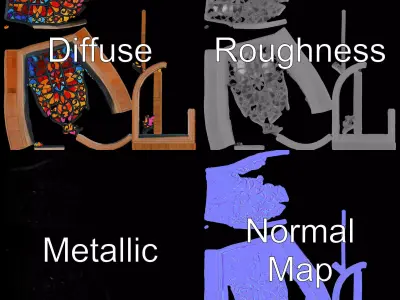 Vibrant Stained Glass Window model pack Low-poly 3D model