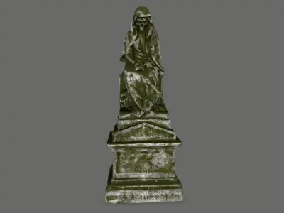 statue 1 gravestone Low-poly 3D model
