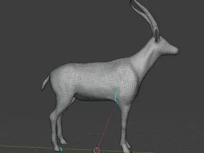 Markhor base mesh  Low-poly 3D model