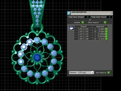 PRECIOUS ZARCON CRYSTAL PENDANT 3D PRINTABLE MODEL 3D print model